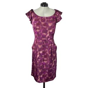 LOFT Purple Sheath Midi Dress Size 10